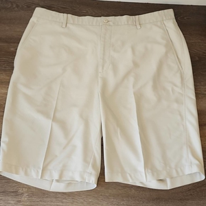 FootJoy Men's W40 Beige Athletic Stretch‎ Flat-Front Casual Golf Shorts